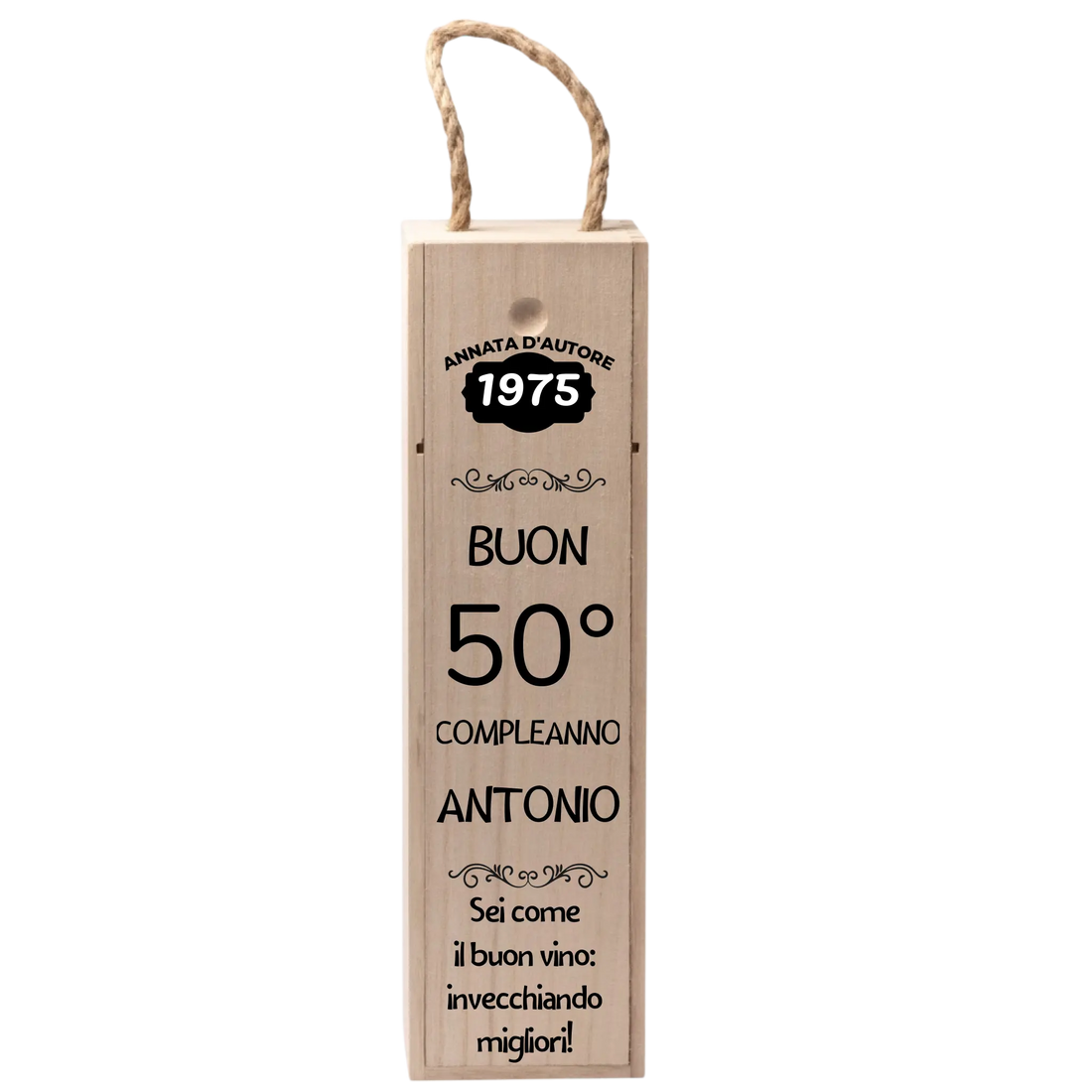 Cassetta Porta Vino in Legno Personalizzata, Idea Regalo Compleanno Importante, Scatola in Legno Personalizzata per 60 anni 50 anni 40 anni 30 anni 