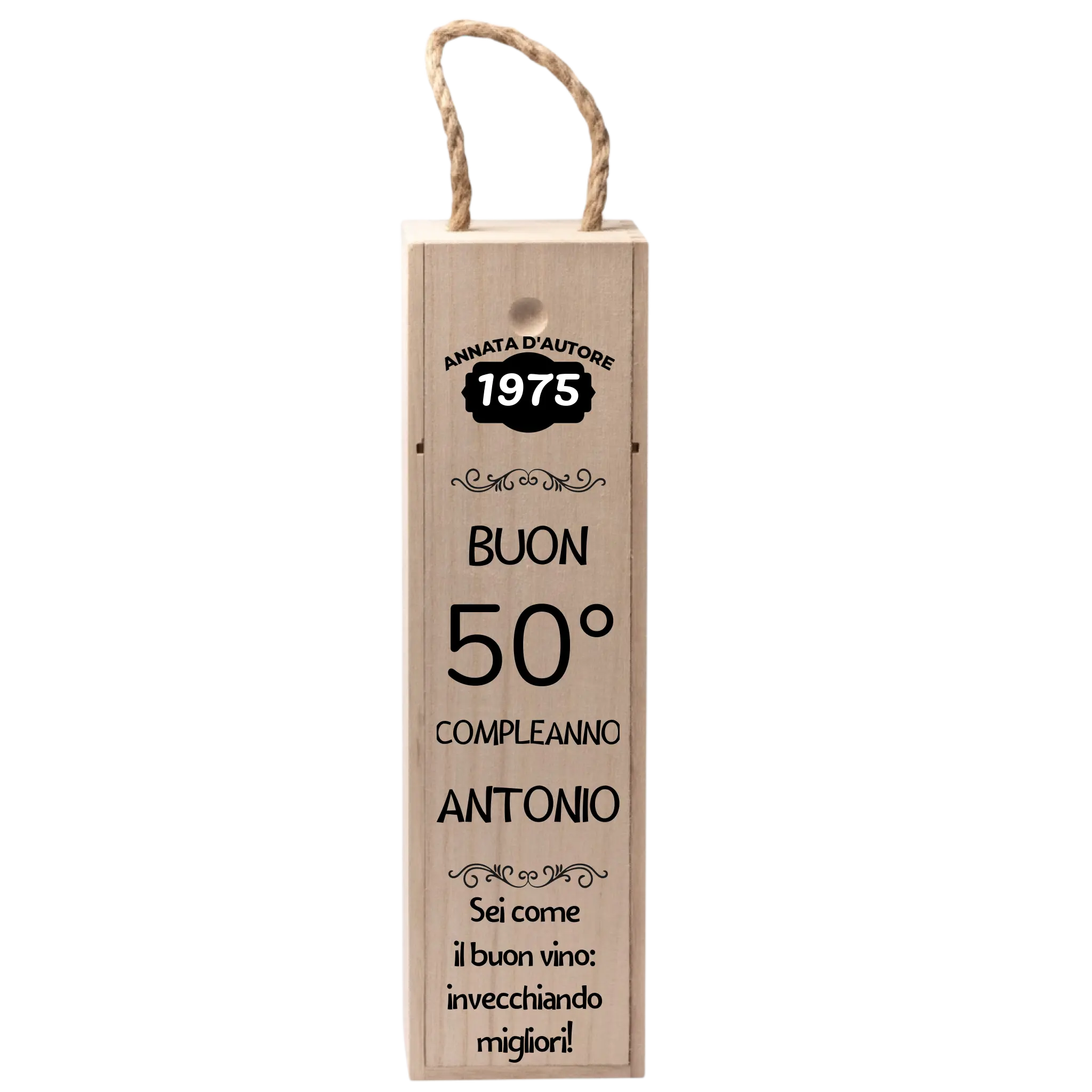 Cassetta Porta Vino in Legno Personalizzata, Idea Regalo Compleanno Importante, Scatola in Legno Personalizzata per 60 anni 50 anni 40 anni 30 anni 