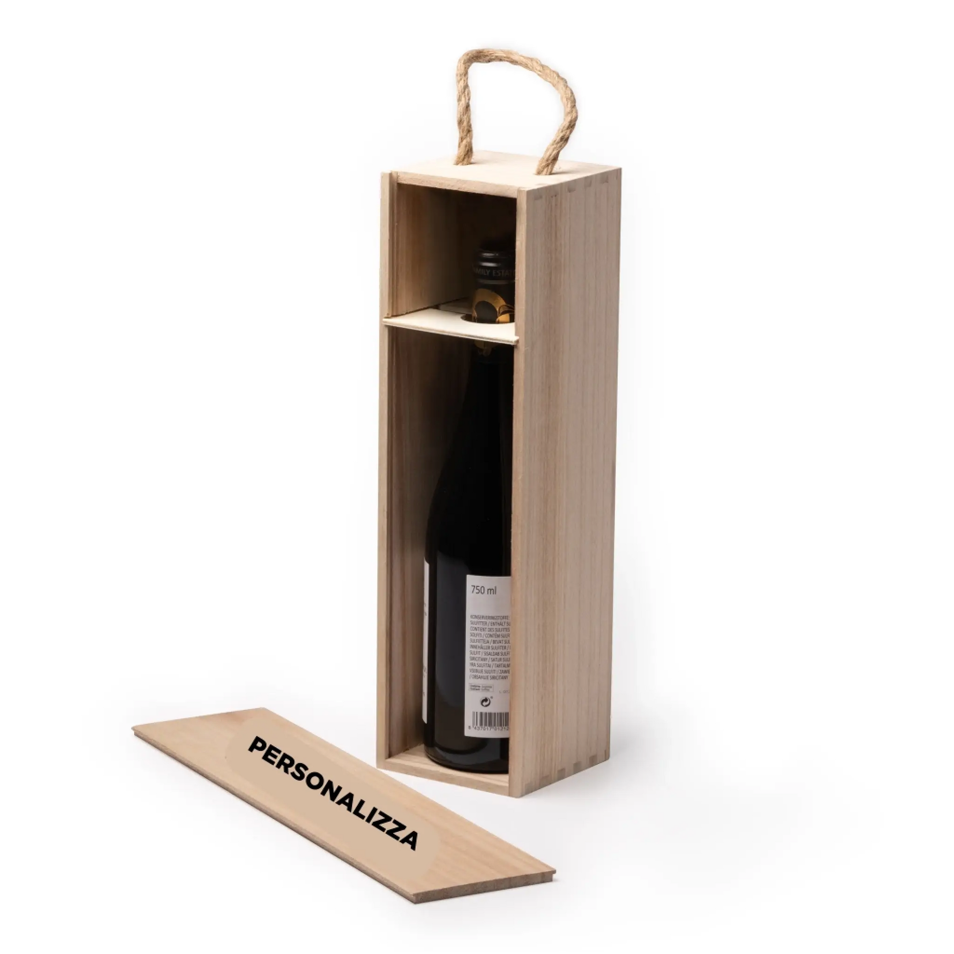 Cassettina Porta Vino in Legno Personalizzata “Buon Natale e Felice Anno Nuovo” 