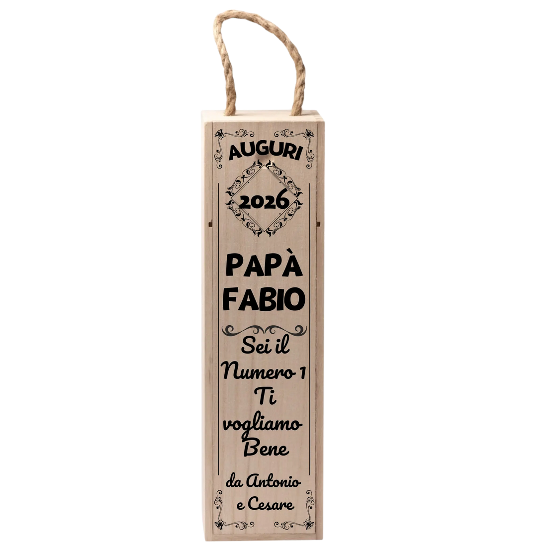 Cassettina Porta Vino in Legno Personalizzata per il Papà – Idea Regalo Festa del Papà 