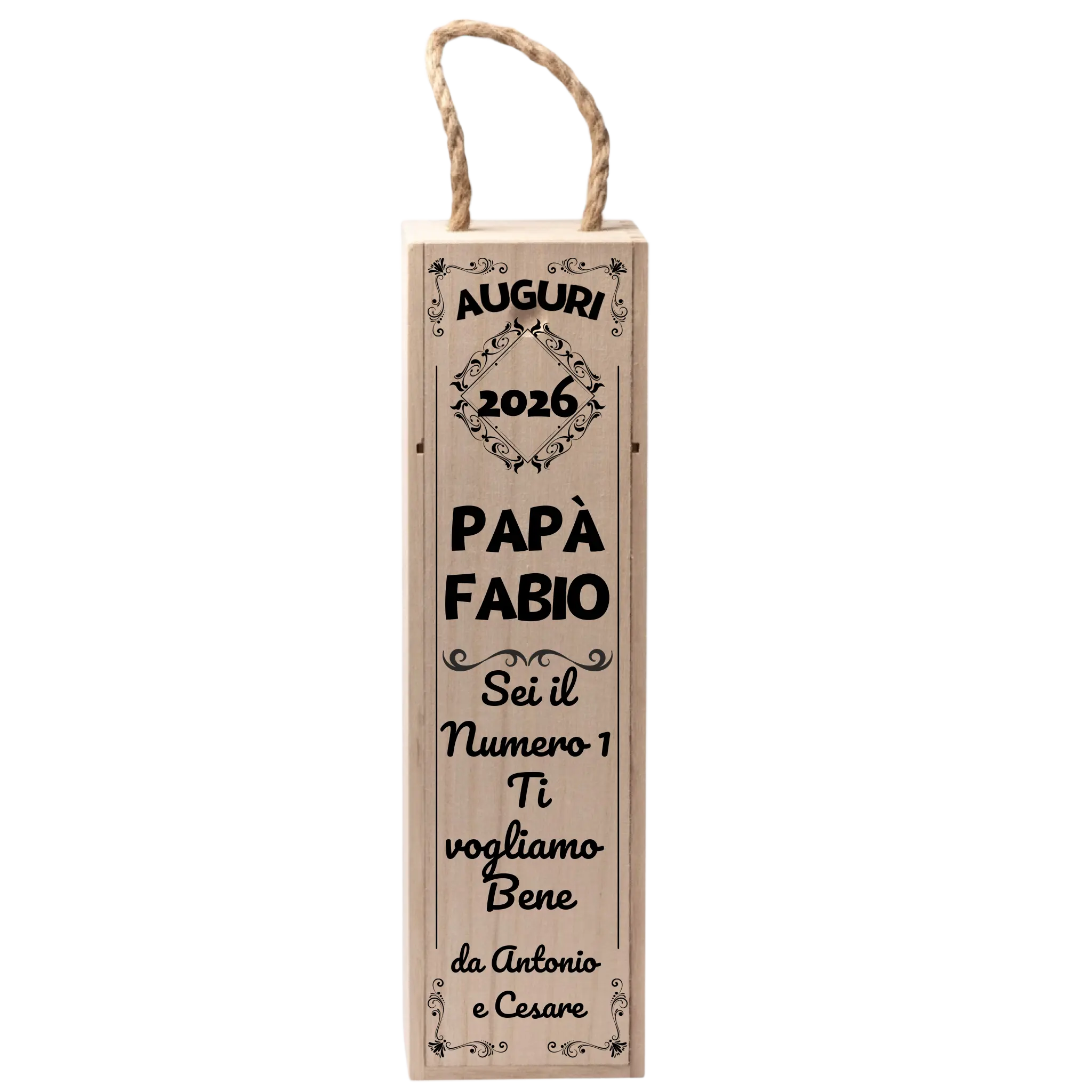 Cassettina Porta Vino in Legno Personalizzata per il Papà – Idea Regalo Festa del Papà 