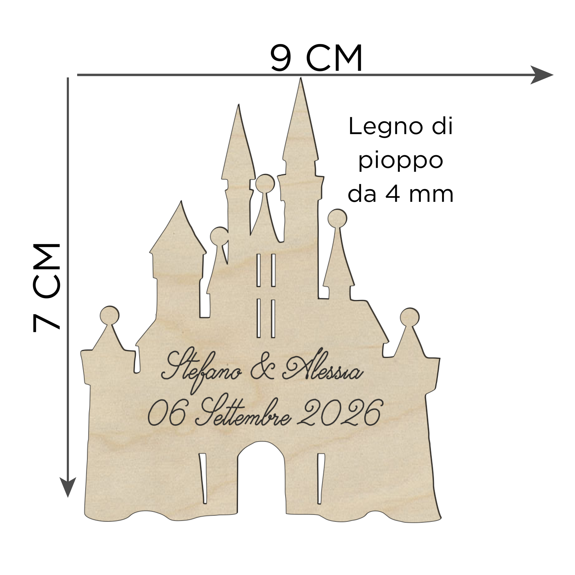 Segnaposto Castello tema fiaba 