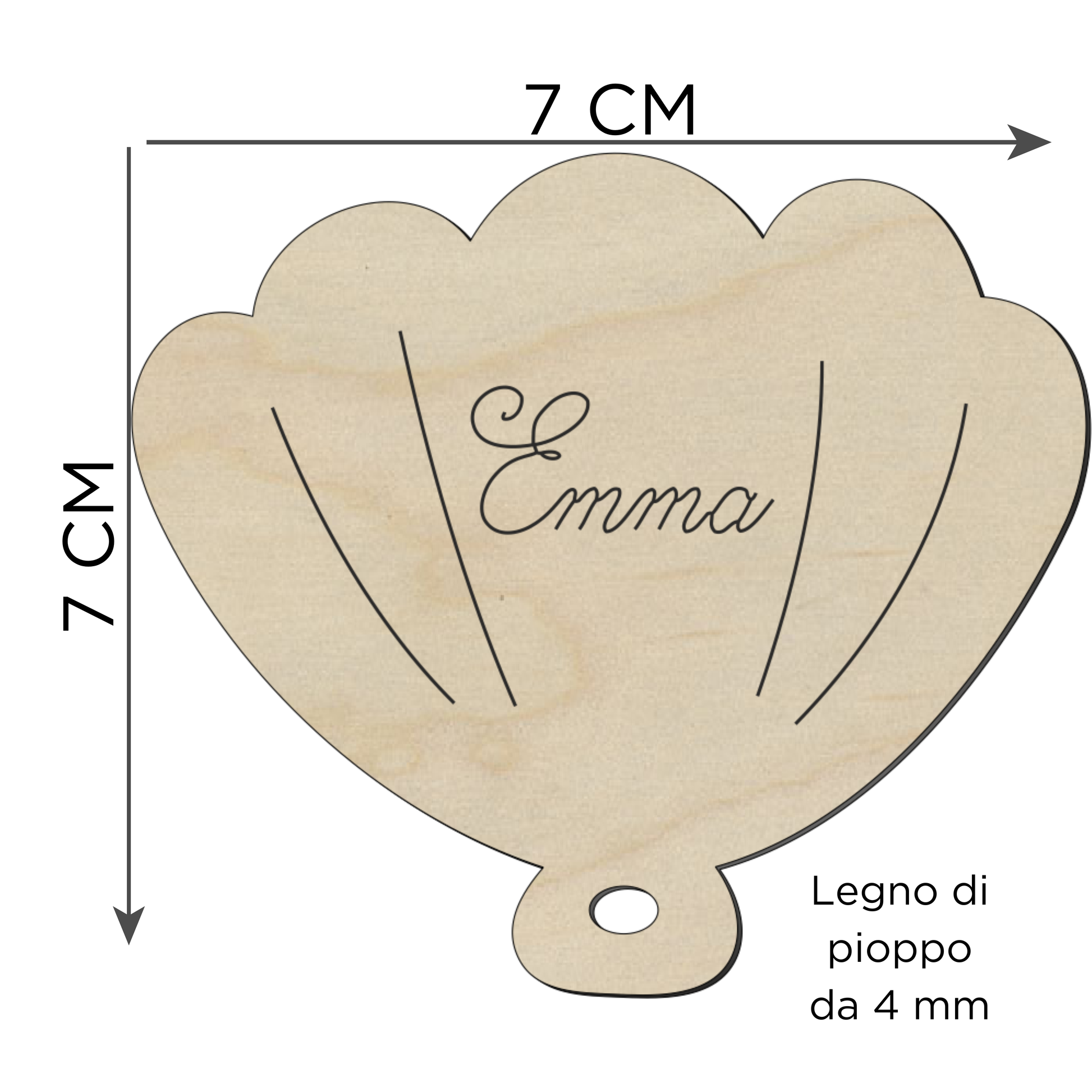 Segnaposto conchiglia2 legno tema mare 