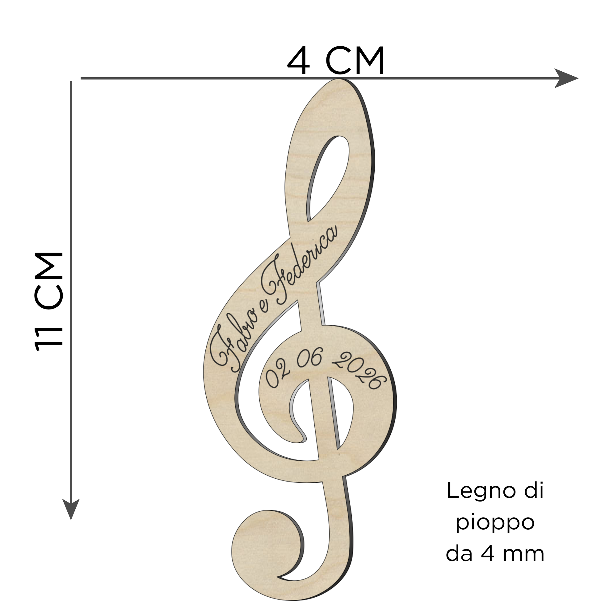 Segnaposto chiave di violino a tema musicale 