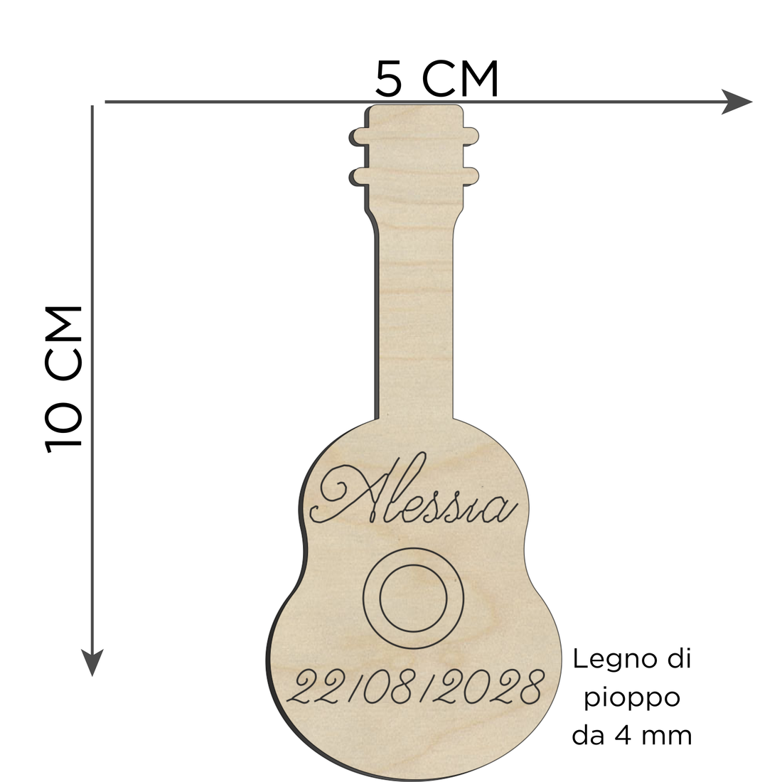 Segnaposto chitarra legno a tema musicale 