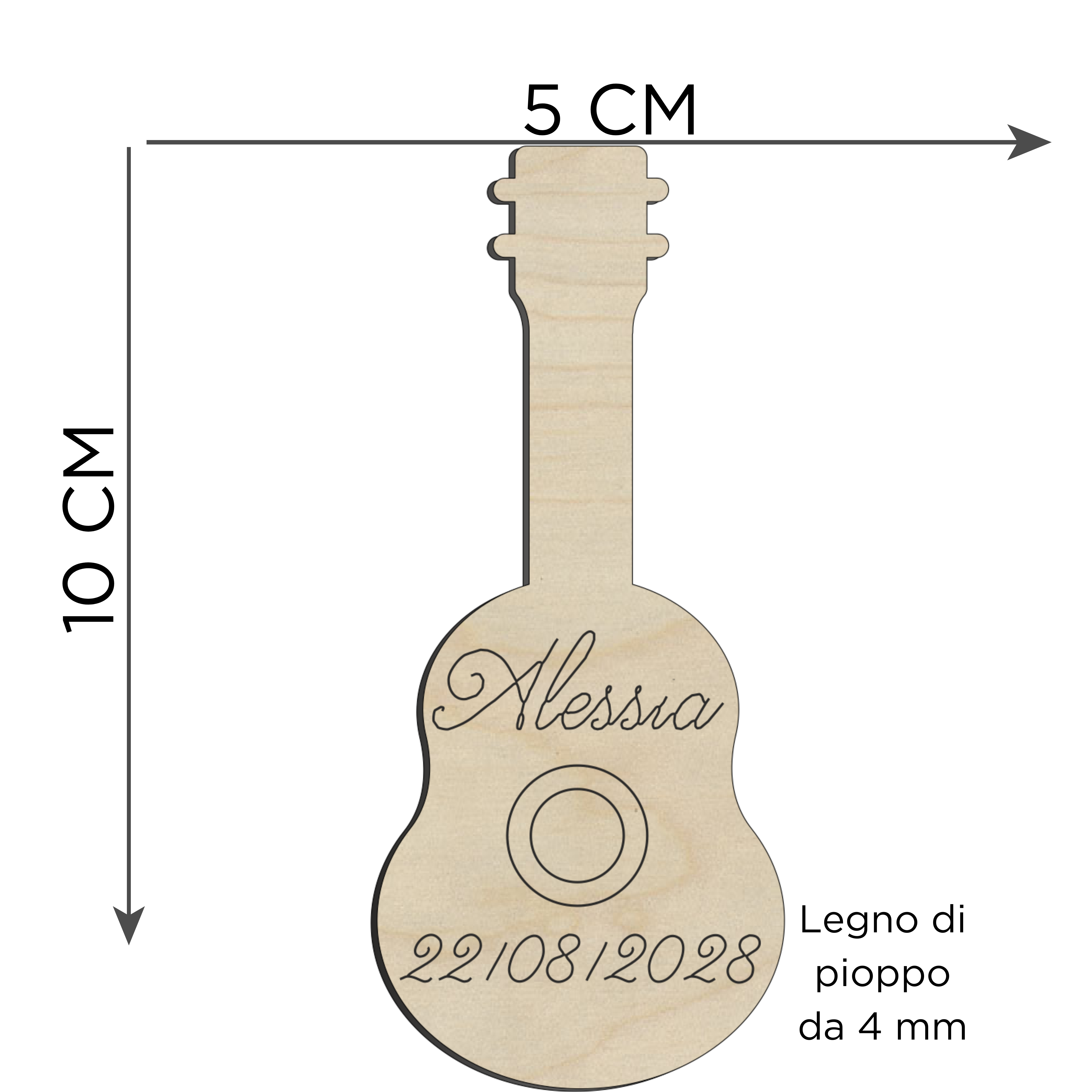Segnaposto chitarra legno a tema musicale 