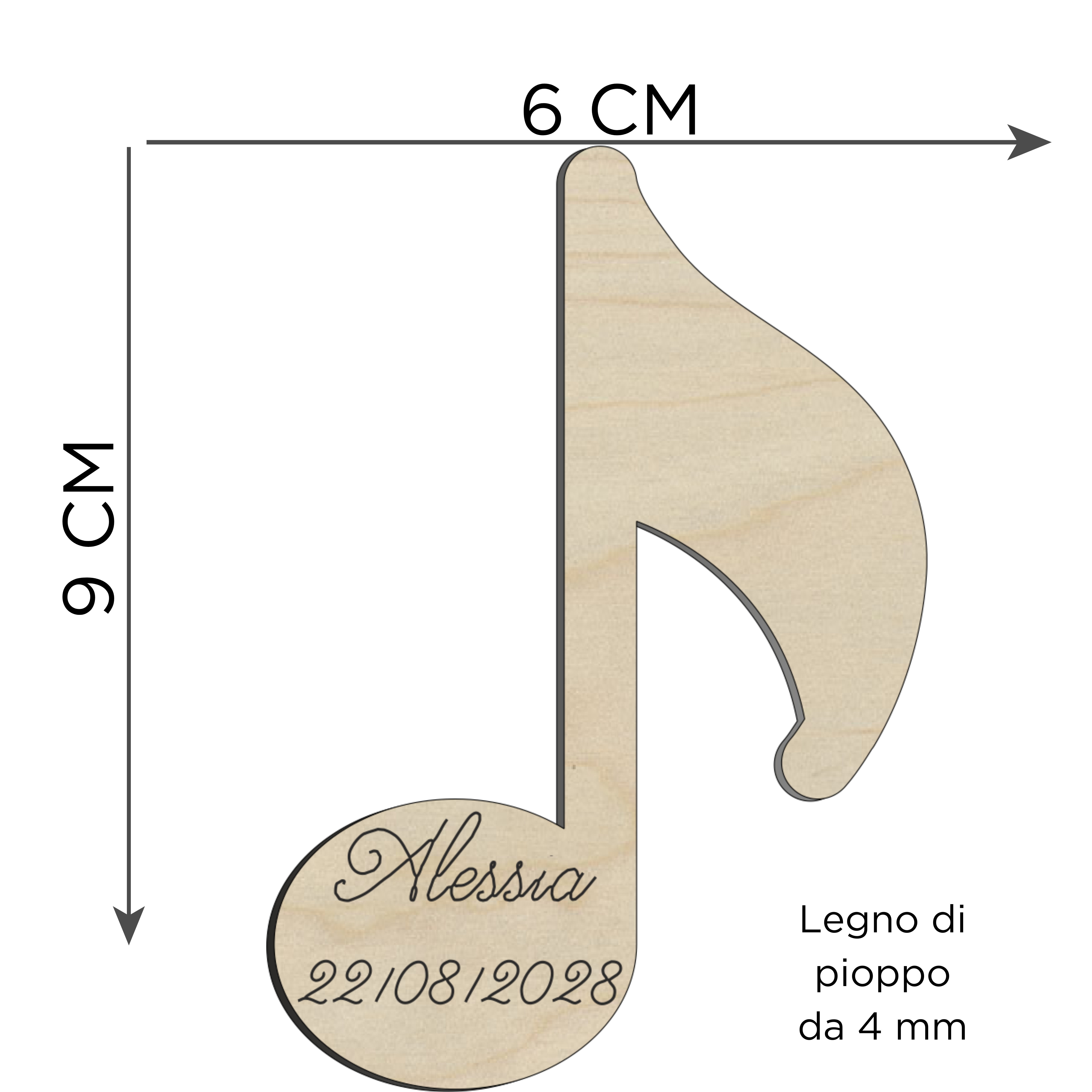 Segnaposto a tema musicale a forma di nota 