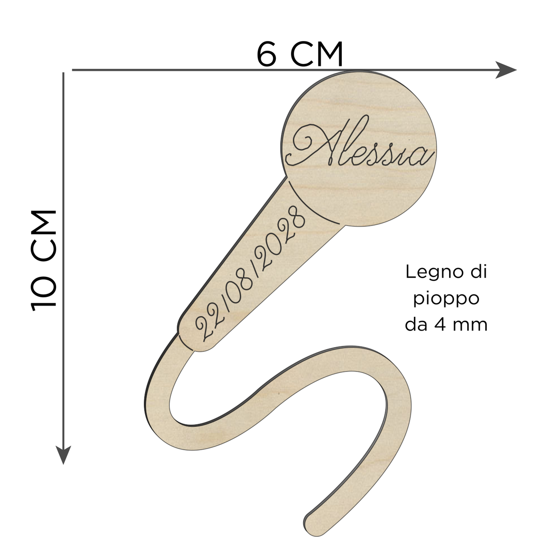 Segnaposto a tema musicale a forma di microfono 