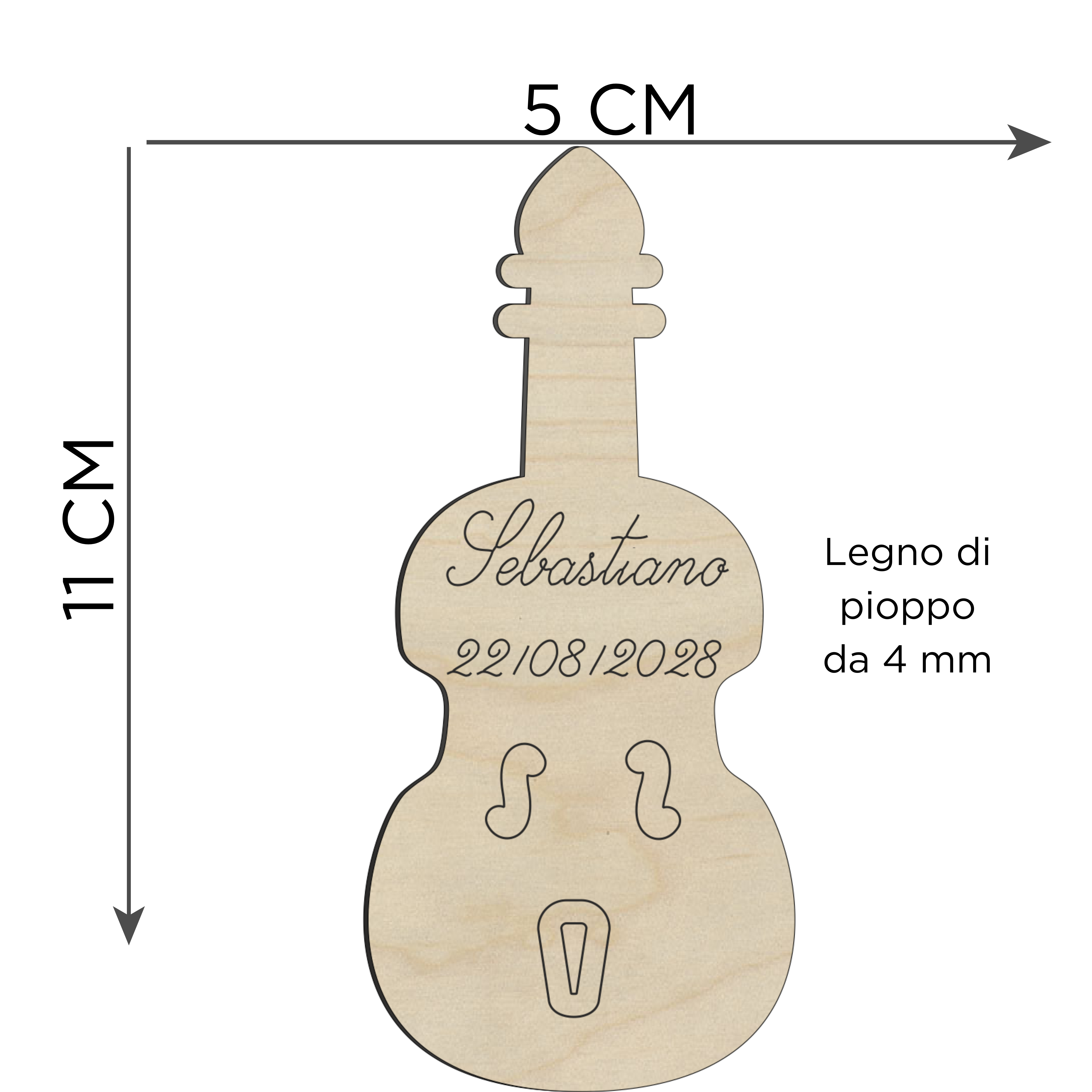 Segnaposto a tema musicale a forma di Violino 