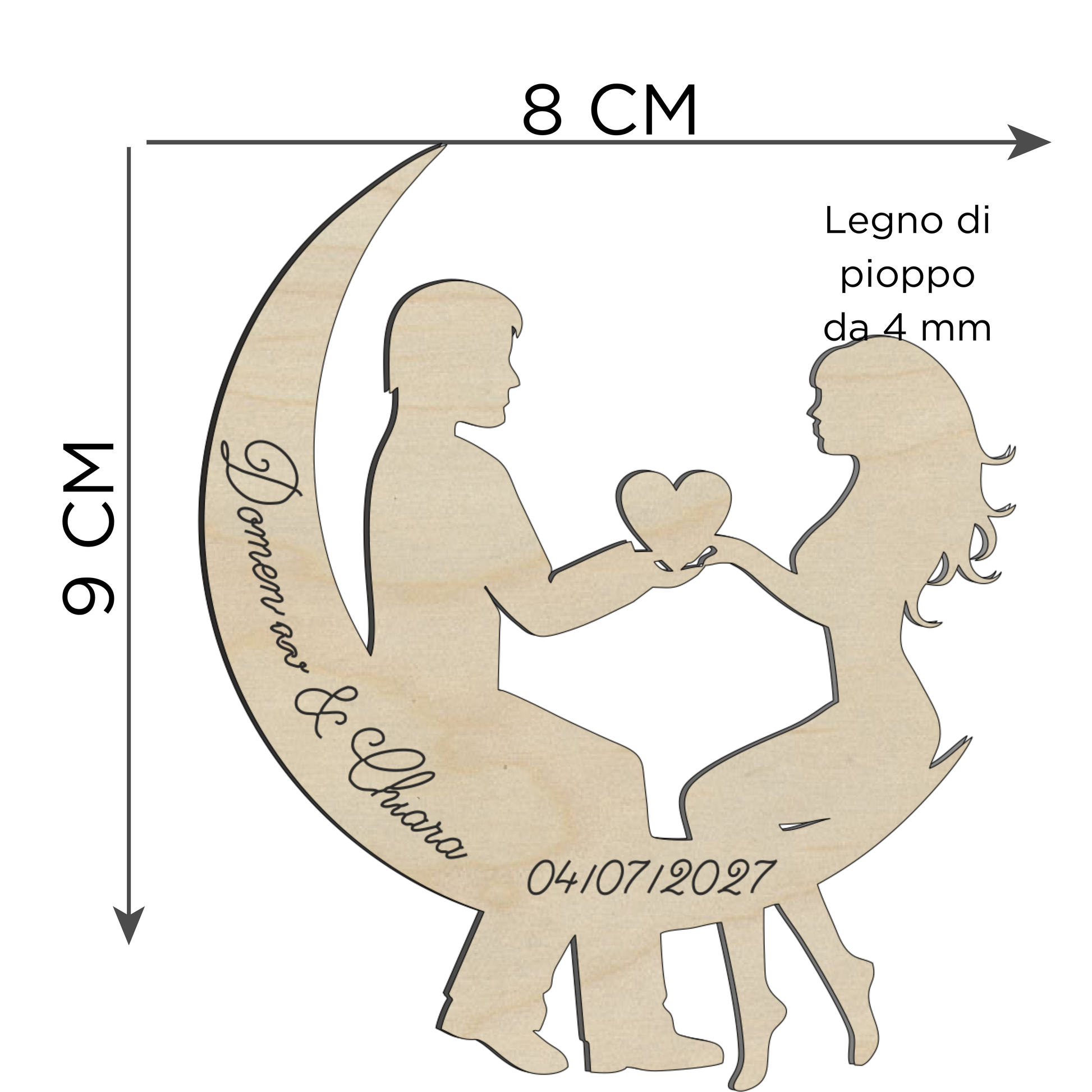 Segnaposto luna love tema innamorati 