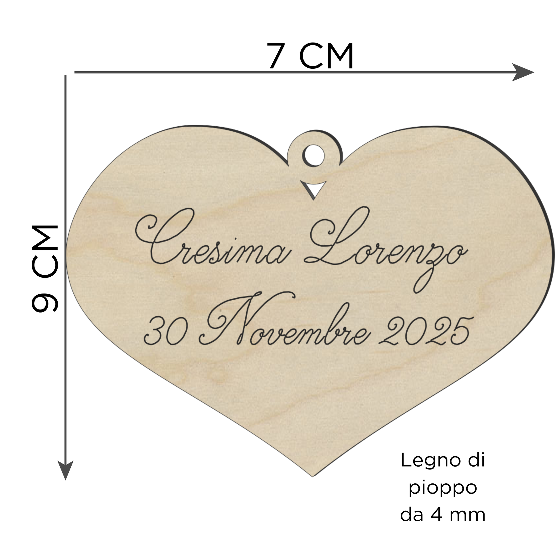Segnaposto cuore tema amore 
