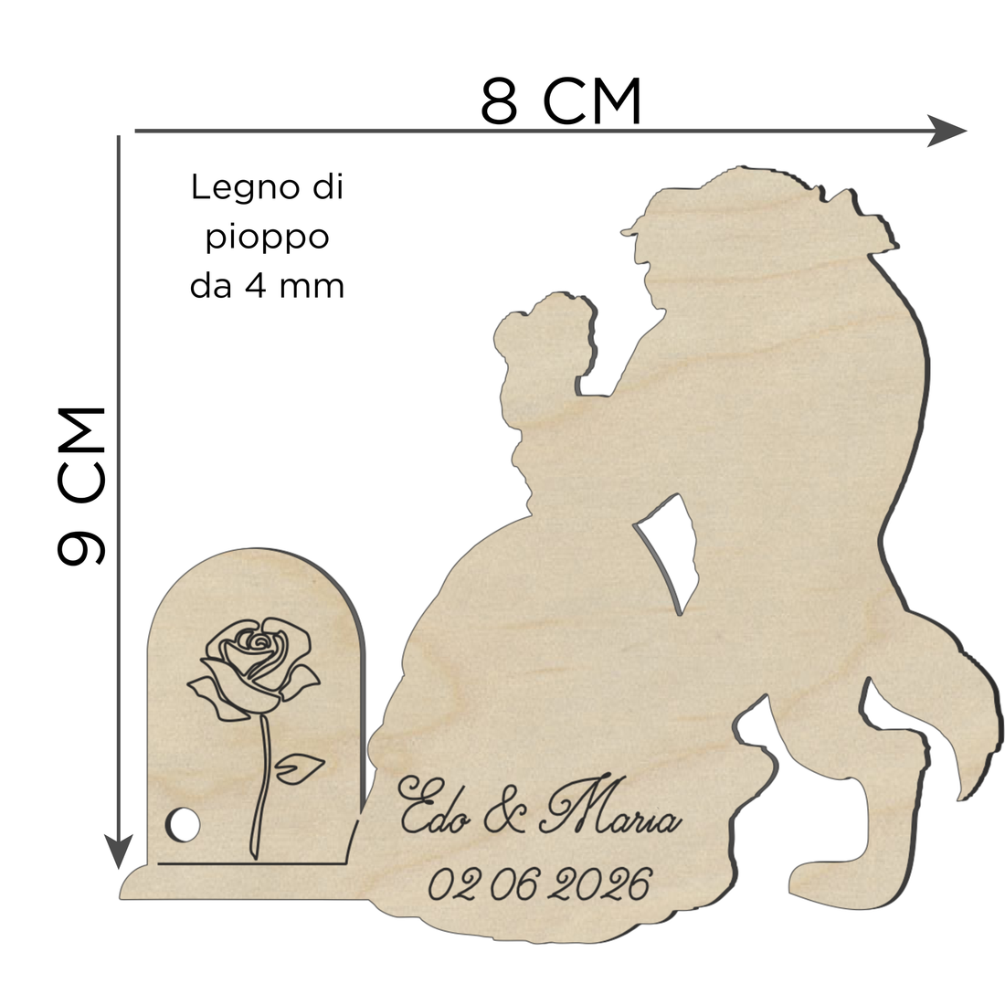 Segnaposto tema fiaba la bella principessa 