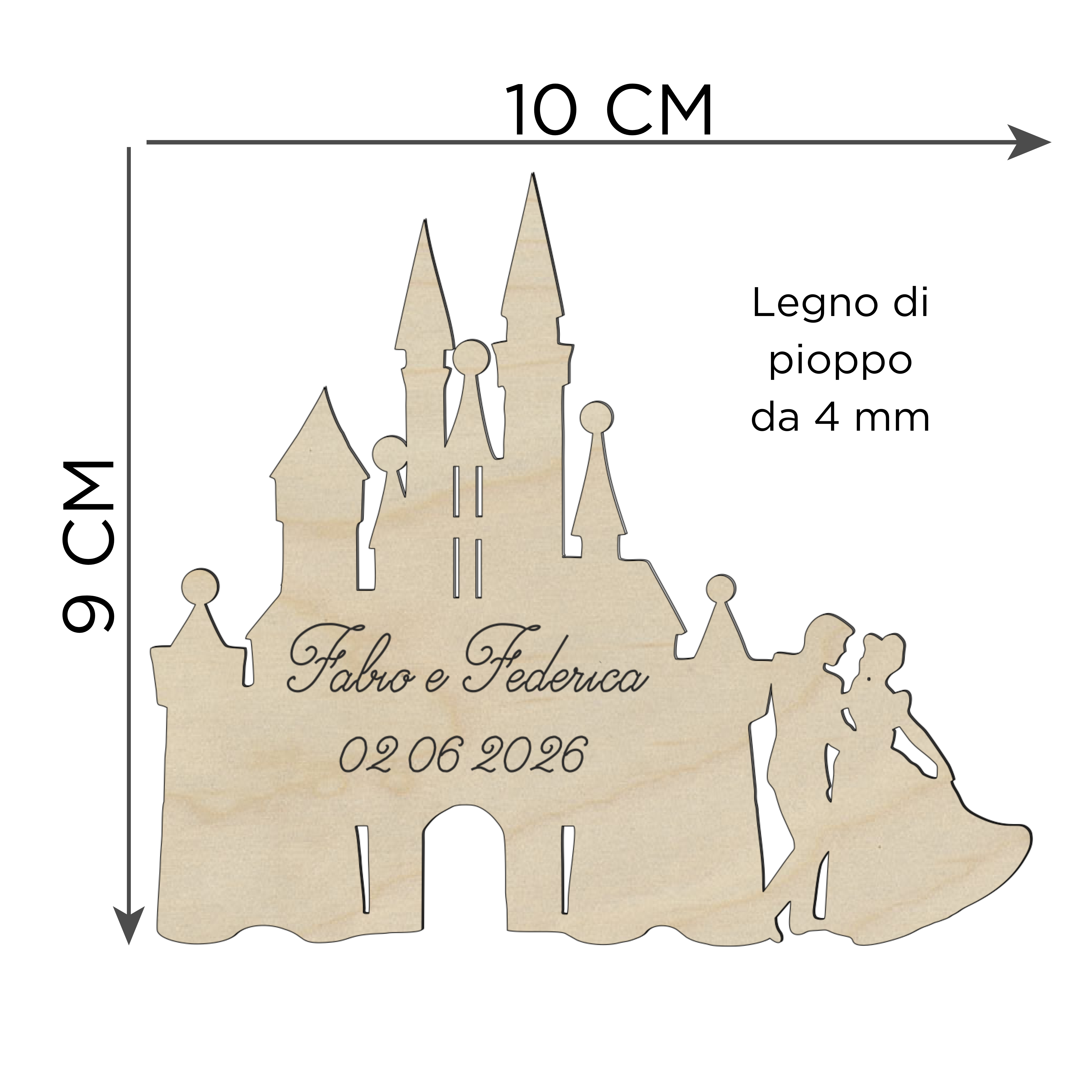 Segnaposto Castello con principessa 