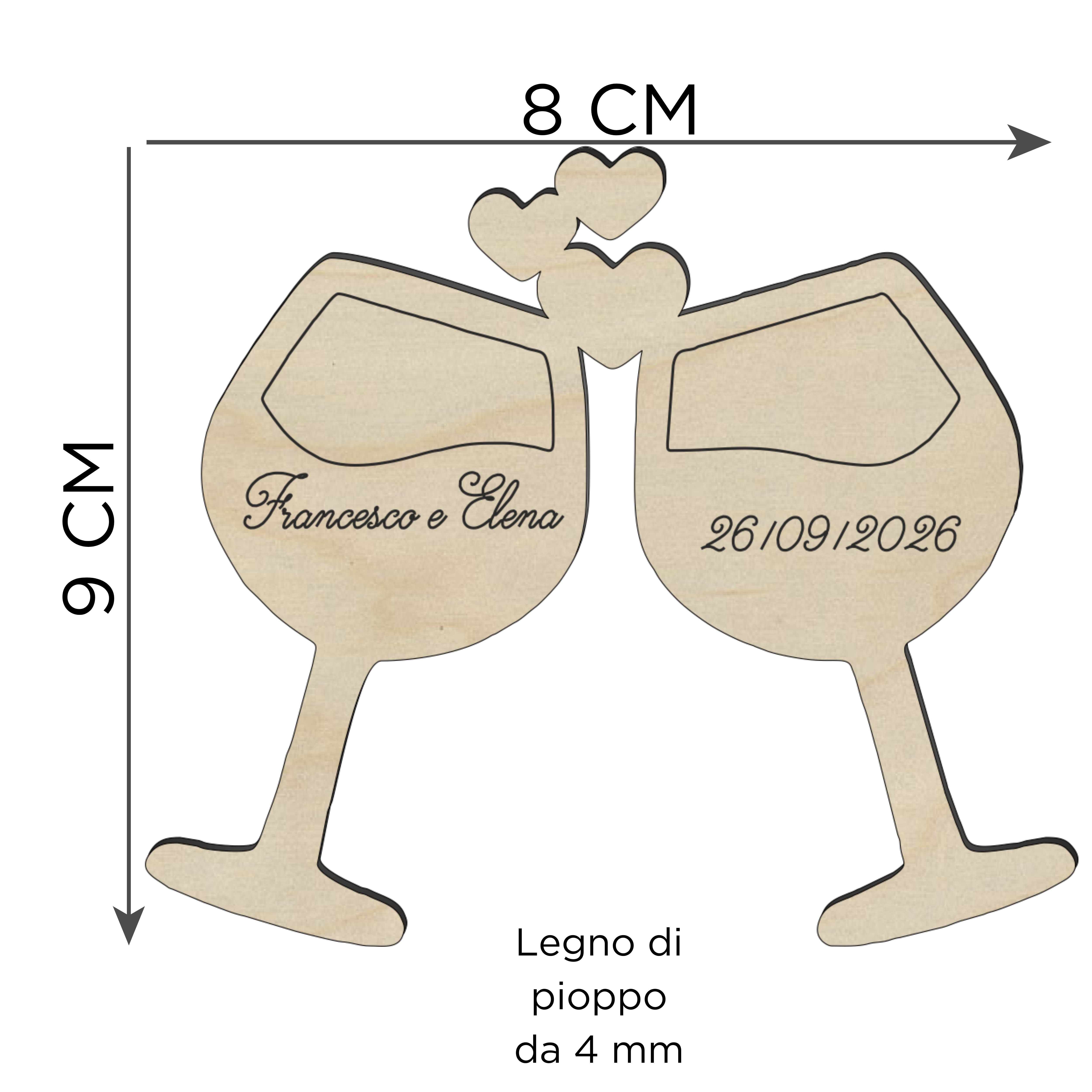 Segnaposto calici tema vino 
