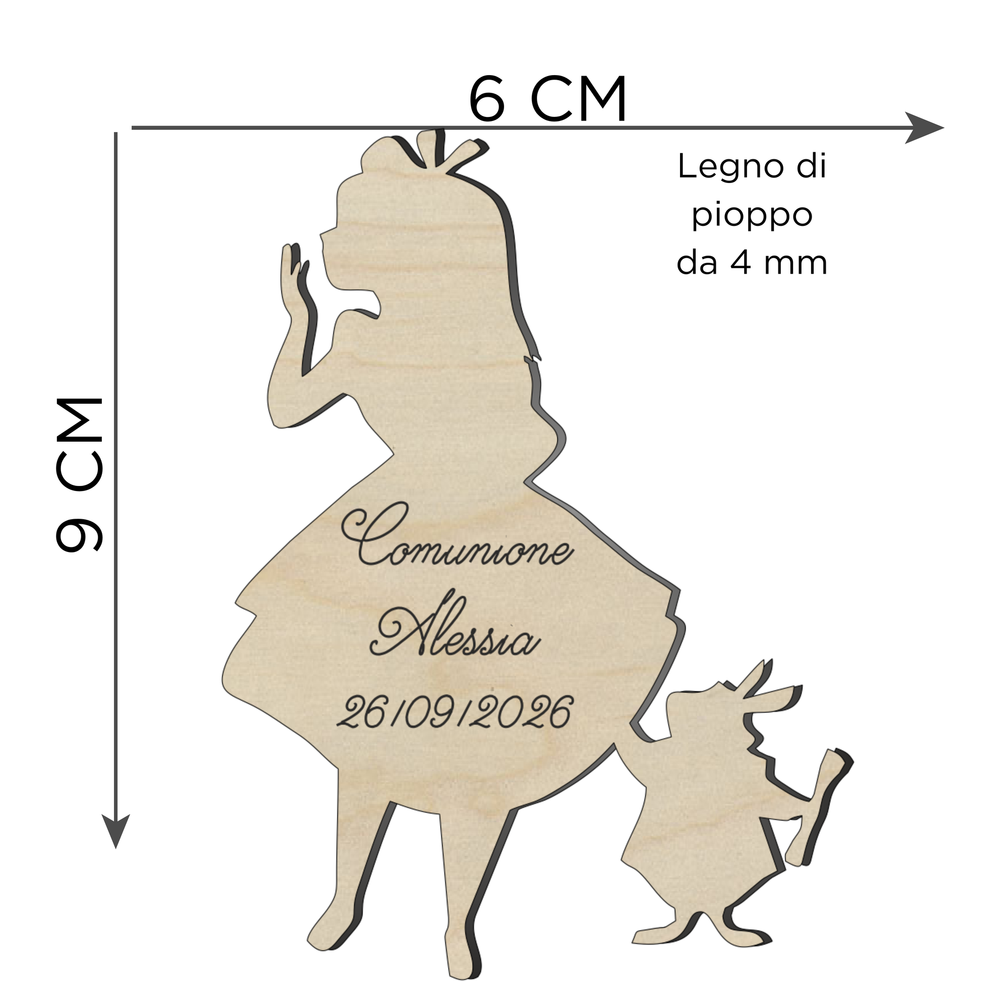 Segnaposto tema fiaba fanciulla nel paese incantato 