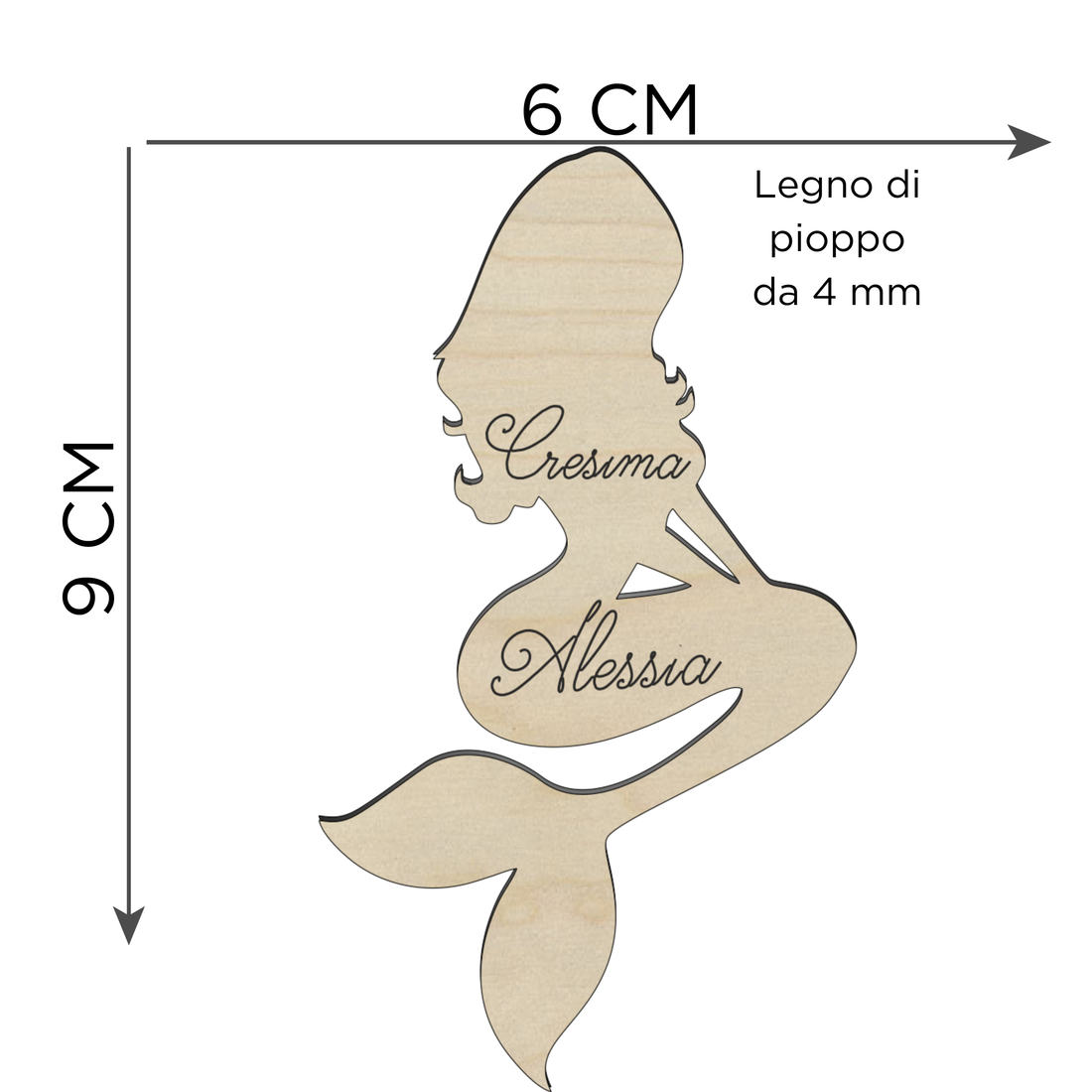 Segnaposto tema fiaba la bella sirena 