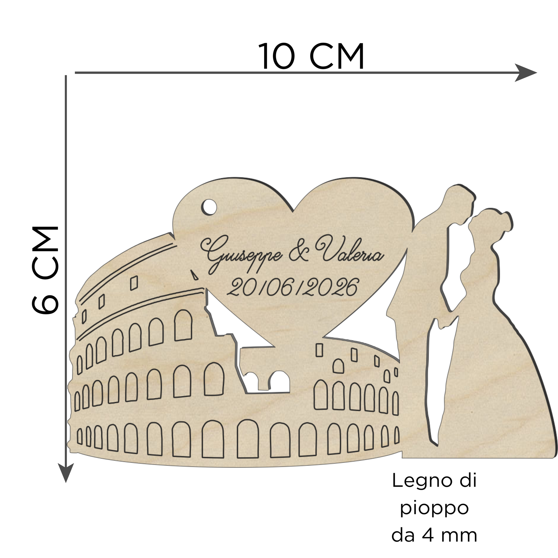 Segnaposto Colosseo e Sposi tema Roma 