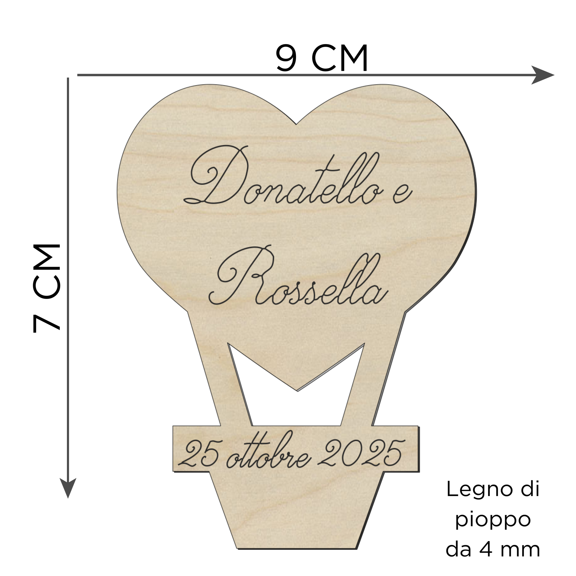 Segnaposto mongolfiera legno 