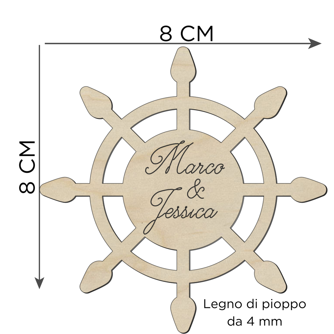 Segnaposto timone legno 