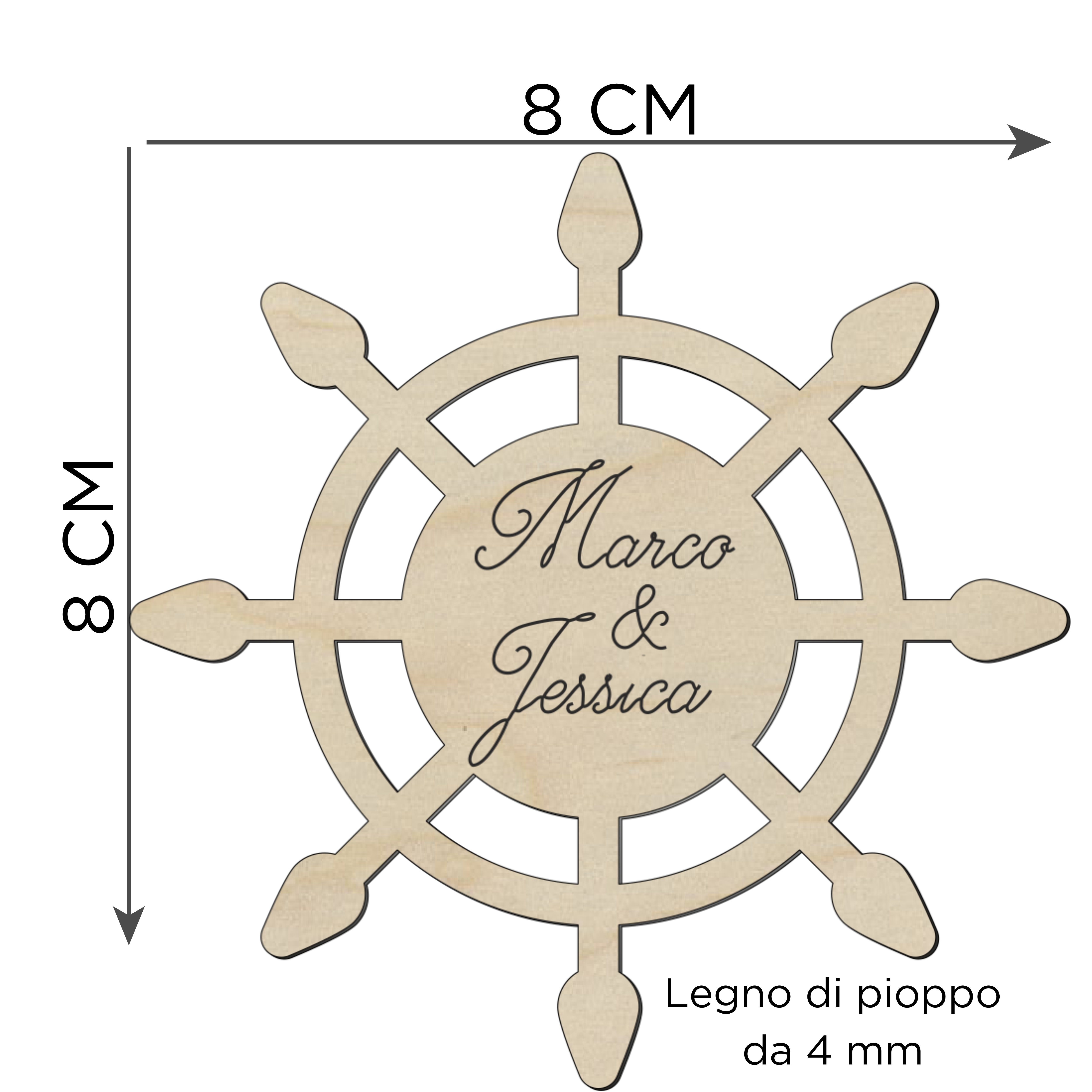 Segnaposto timone legno 