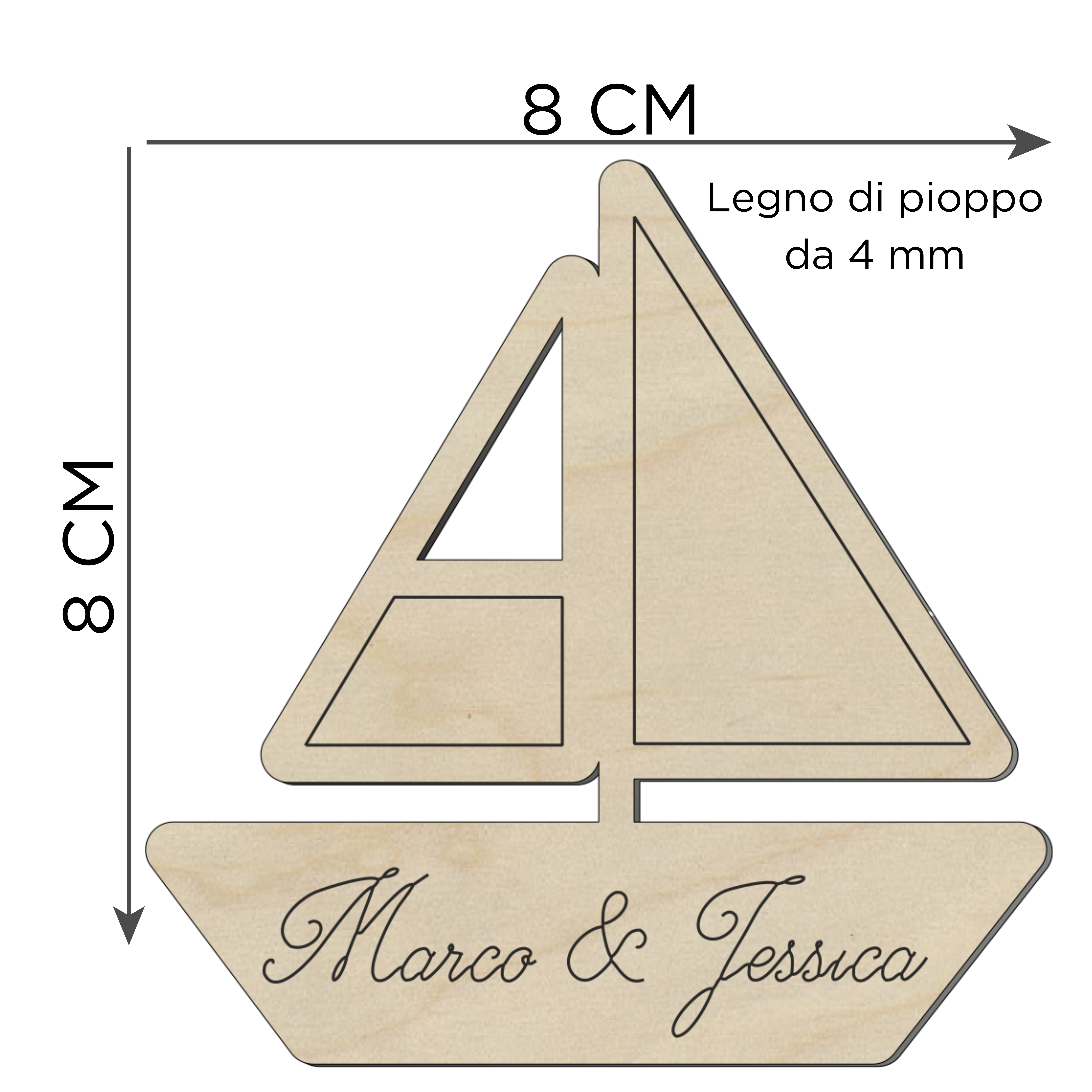 Segnaposto barchetta tema viaggio 
