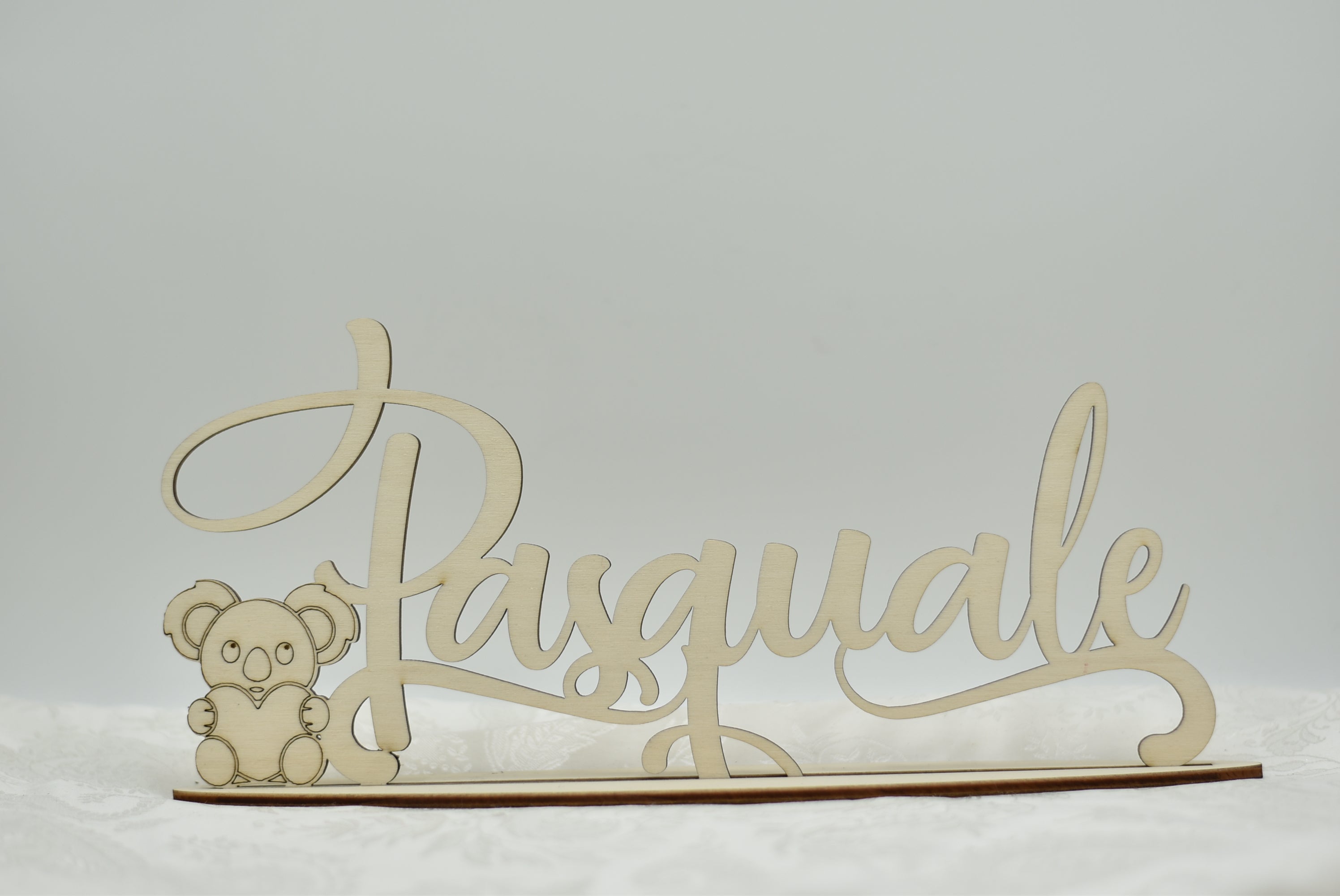 Nome in legno con base tema Koala Idea's Cottage