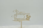 Cake topper in legno personalizzato tema koala per battesimo Idea's Cottage