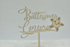 Cake topper in legno tema Stella Marina per battesimo Idea's Cottage