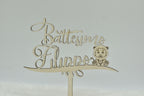 Cake topper in legno tema Leoncino per battesimo Idea's Cottage