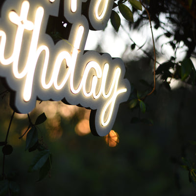 Scritta Neon Led Happy Birthday 
