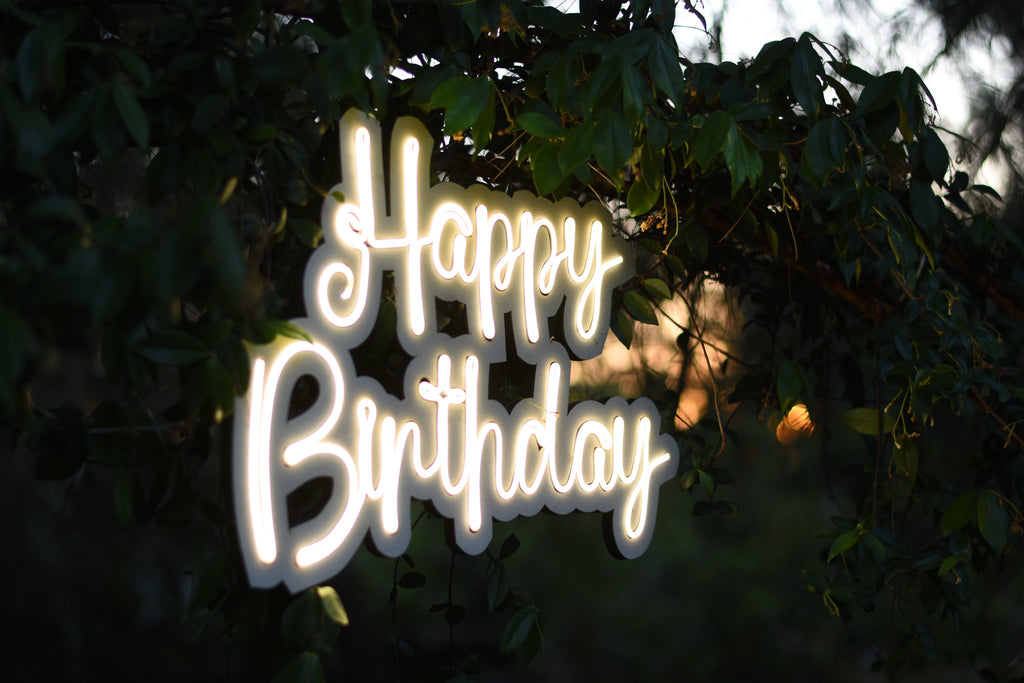 Scritta Neon Led Happy Birthday 