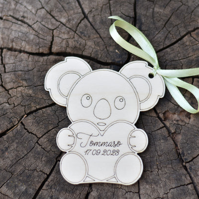 Segnaposto in legno personalizzato koala per nascita battesimo compleanno Idea's Cottage
