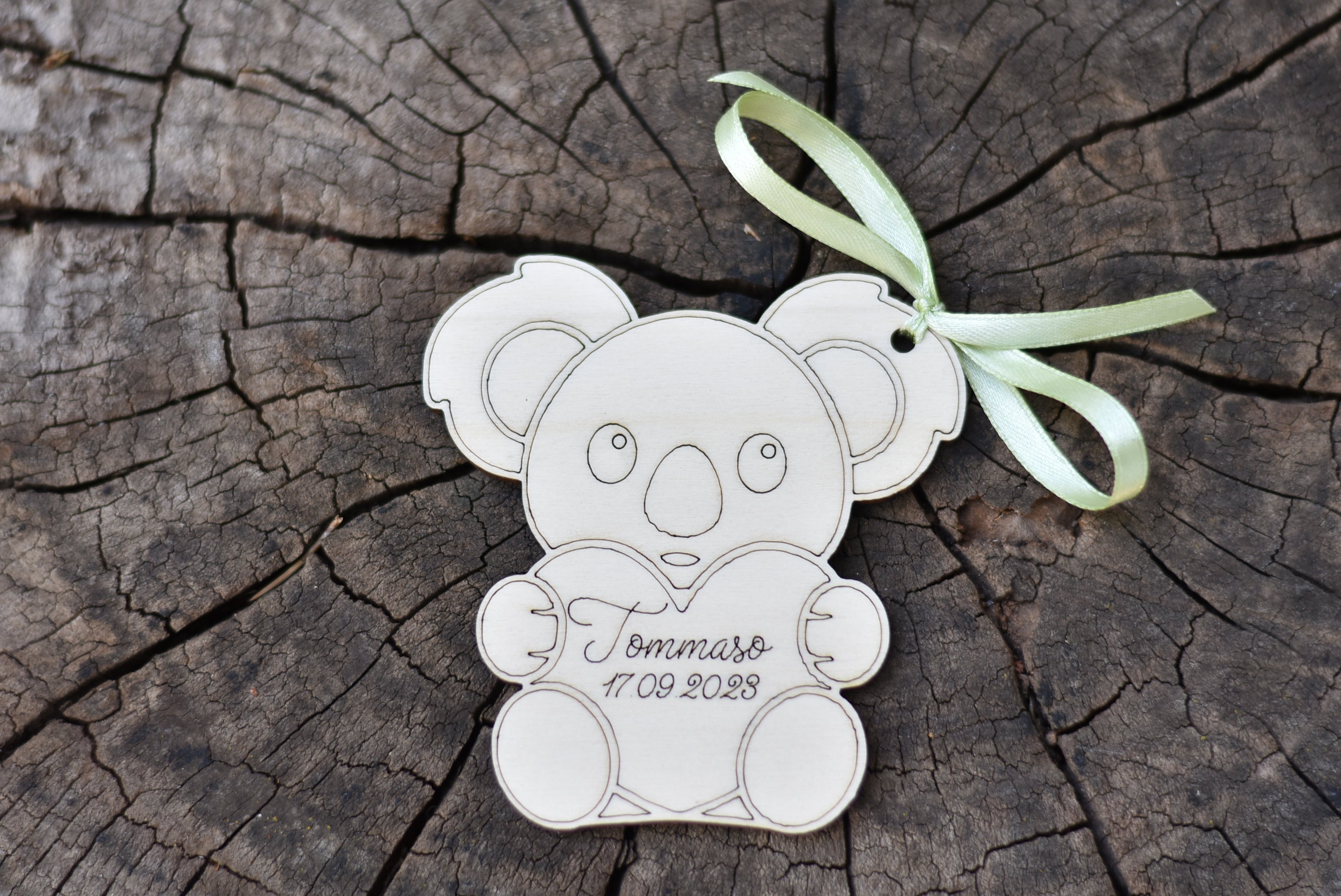 Segnaposto in legno personalizzato koala per nascita battesimo compleanno Idea's Cottage