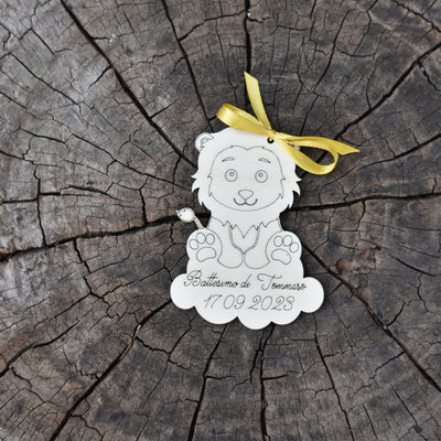 Segnaposto in legno leoncino per nascita battesimo compleanno Idea's Cottage