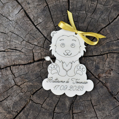 Segnaposto in legno leoncino per nascita battesimo compleanno Idea's Cottage
