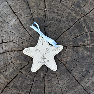 Segnaposto in legno personalizzato stella marina per nascita battesimo compleanno Idea's Cottage