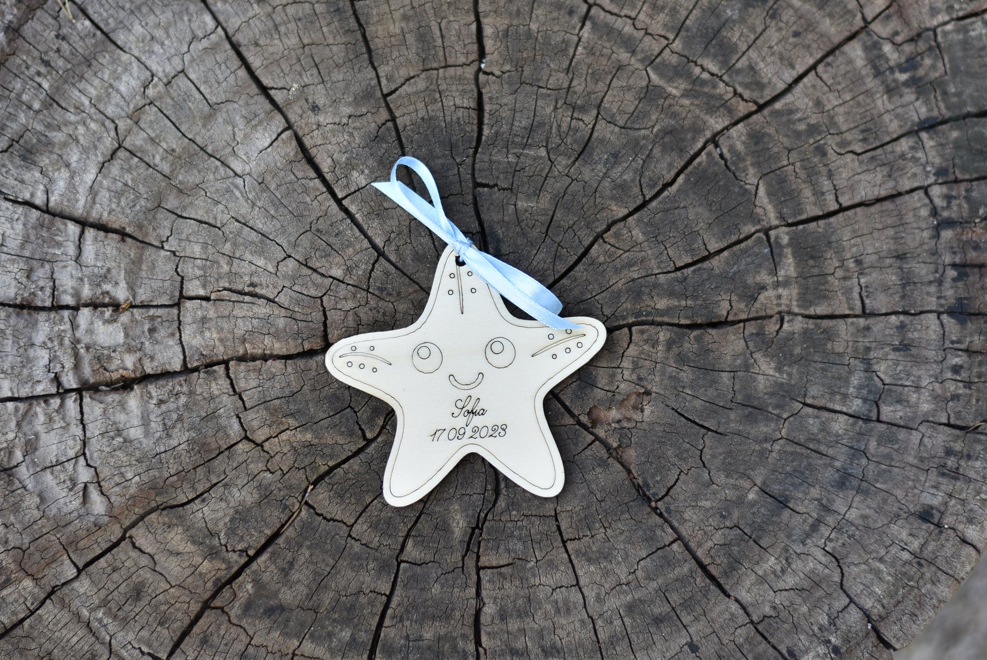 Segnaposto in legno personalizzato stella marina per nascita battesimo compleanno Idea's Cottage