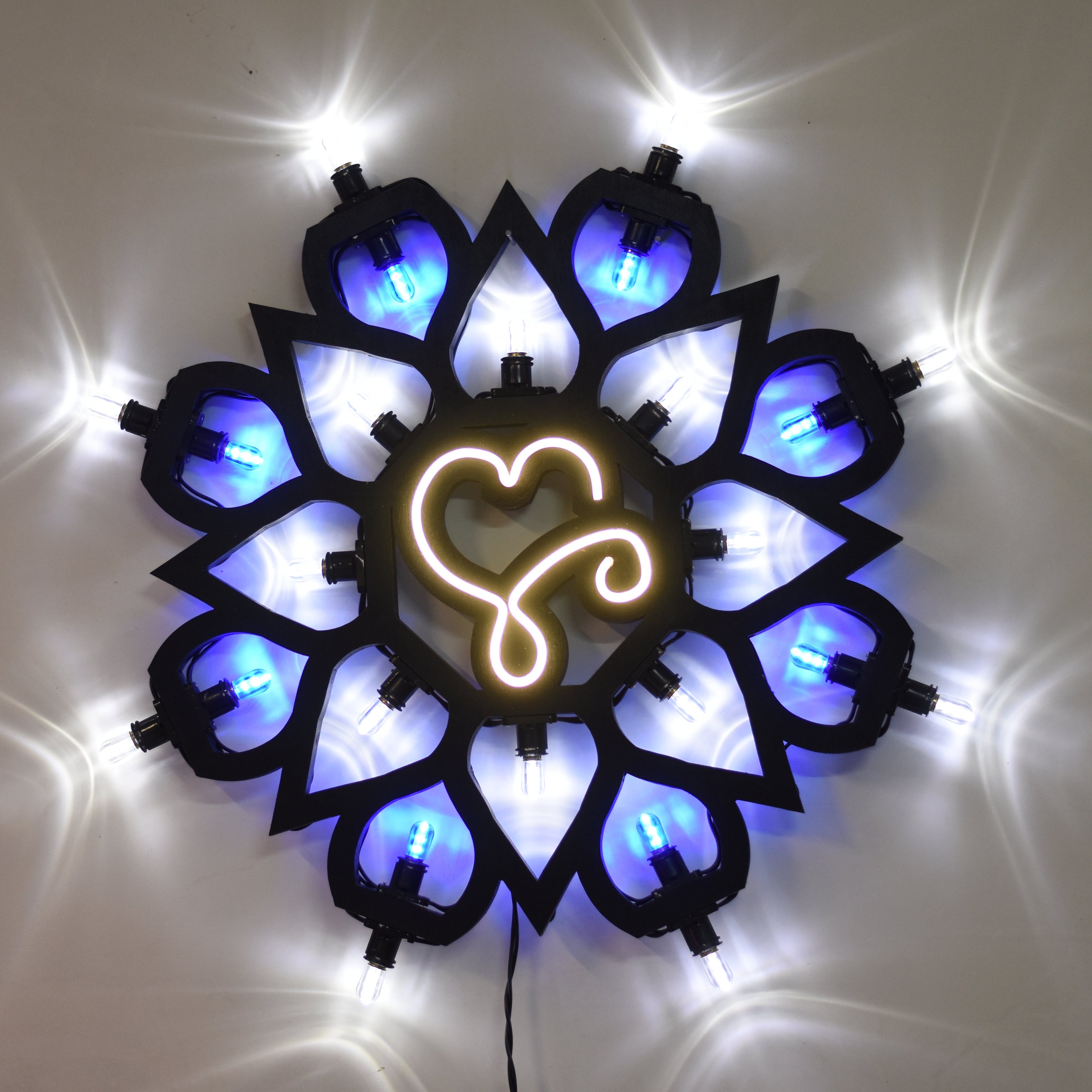 Luminaria Rosone Isabella cuore Led 