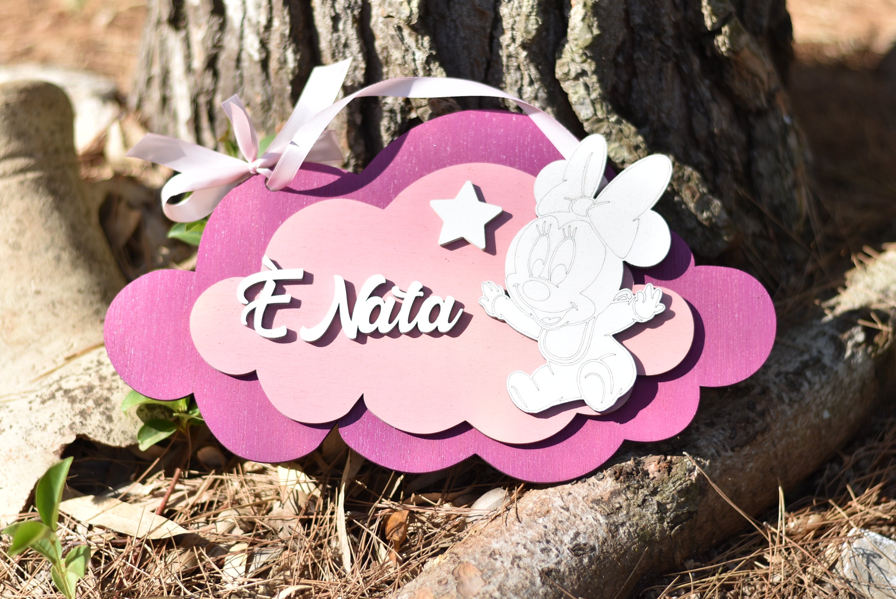 Fiocco nascita Nuvole Minnie Idea's Cottage