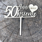 Cake topper in legno Anniversario di matrimonio top cake personalizzato Idea's Cottage