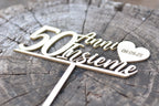 Cake topper in legno Anniversario di matrimonio top cake personalizzato Idea's Cottage