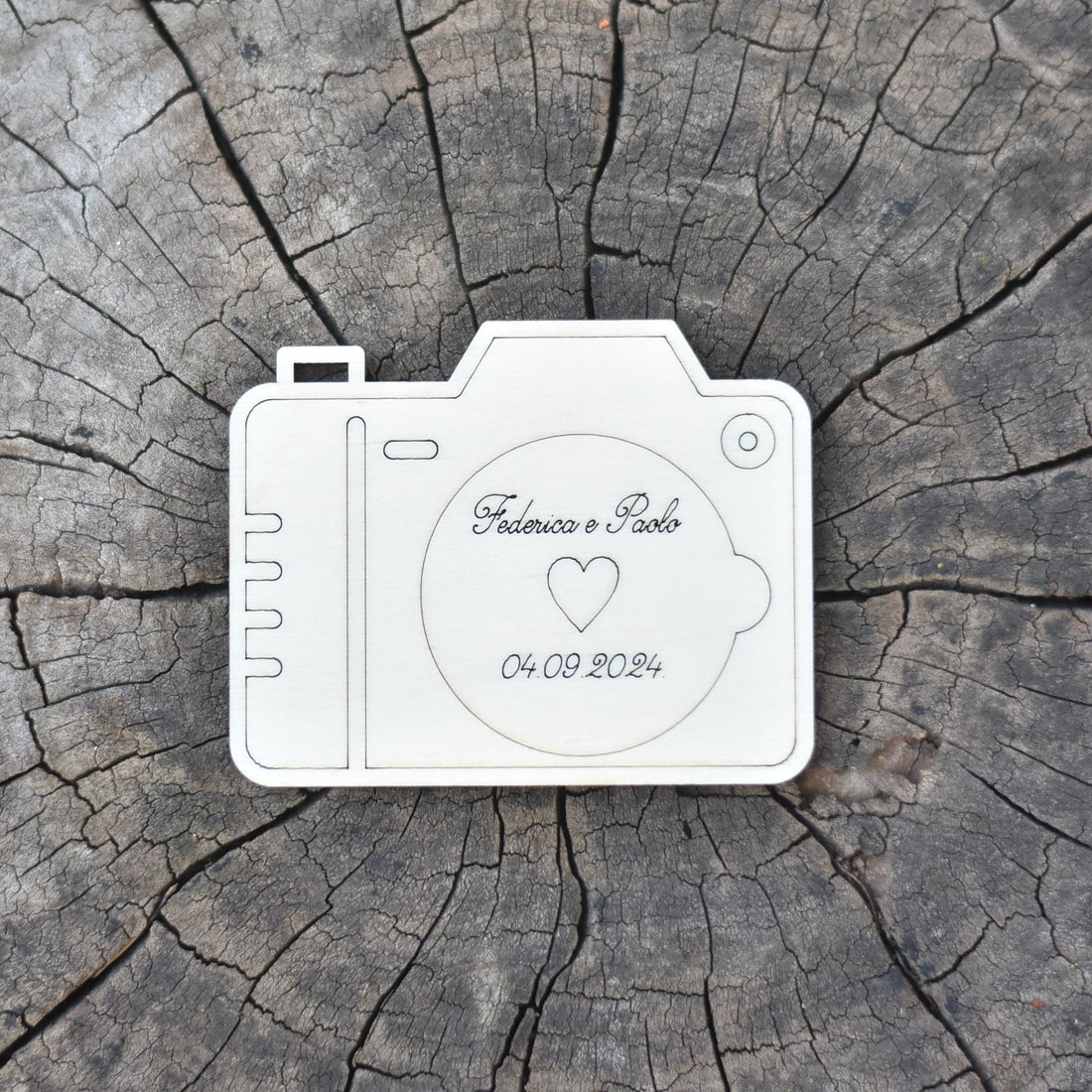 Segnaposto in legno macchina fotografica Idea's Cottage