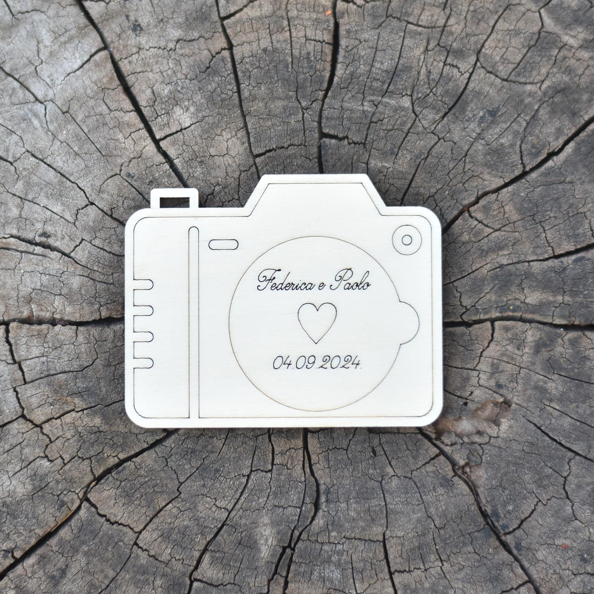 Segnaposto in legno macchina fotografica Idea's Cottage