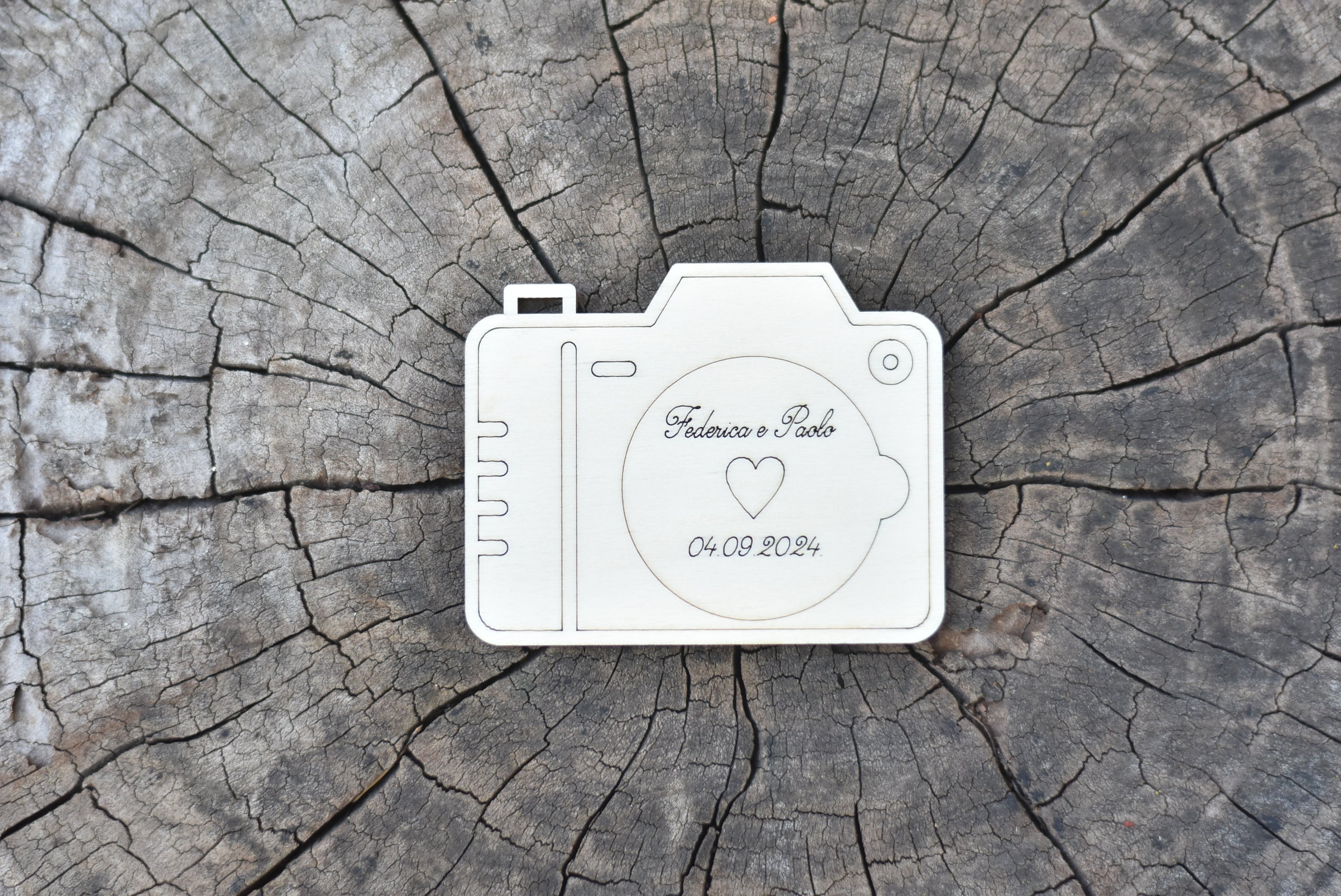 Segnaposto in legno macchina fotografica Idea's Cottage