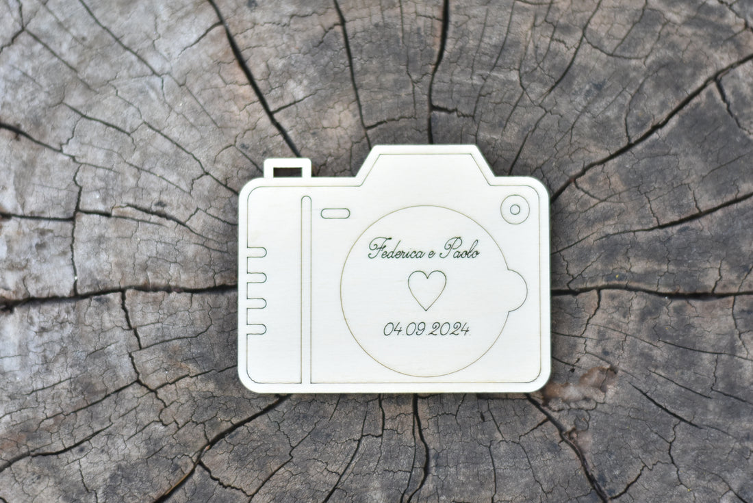 Segnaposto in legno macchina fotografica Idea's Cottage