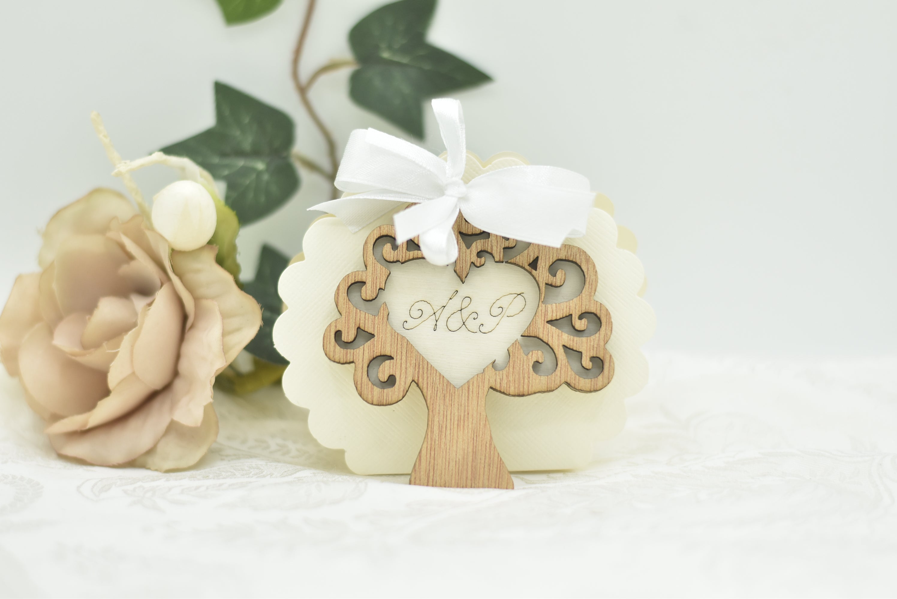 Magnete bomboniera matrimonio albero della vita Bomboniere personalizzate calamite in legno Idea's Cottage