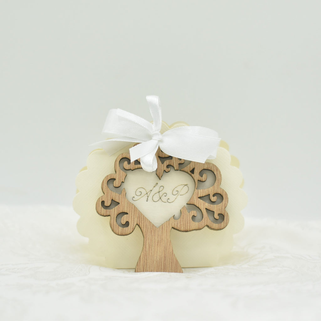 Magnete bomboniera matrimonio albero della vita Bomboniere personalizzate calamite in legno Idea's Cottage