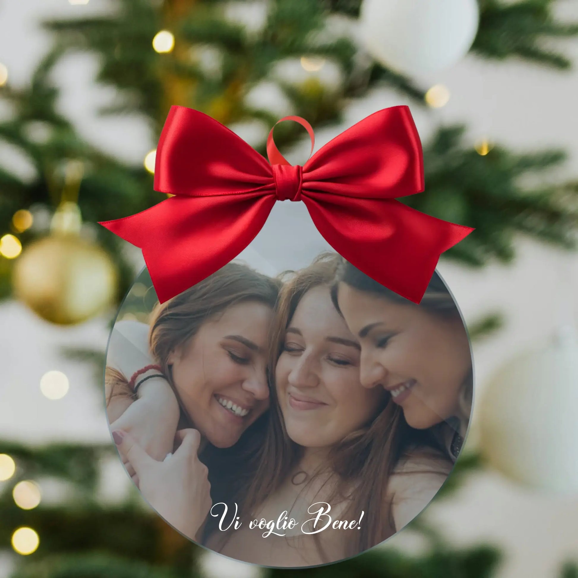 Decorazione per l’Albero di Natale Personalizzata con Foto e Dedica – Regali Natale Amica, Zia, Mamma, Nonna, Sorella, Fratello 