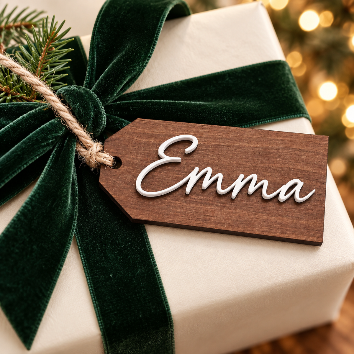 Tag regalo di Natale personalizzati, Etichette regalo in legno taglio laser 