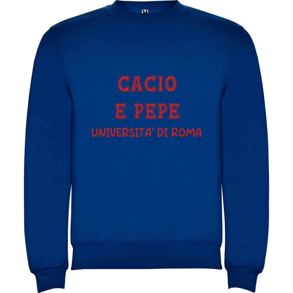 Felpa Cacio e Pepe personalizzabile in stile College 